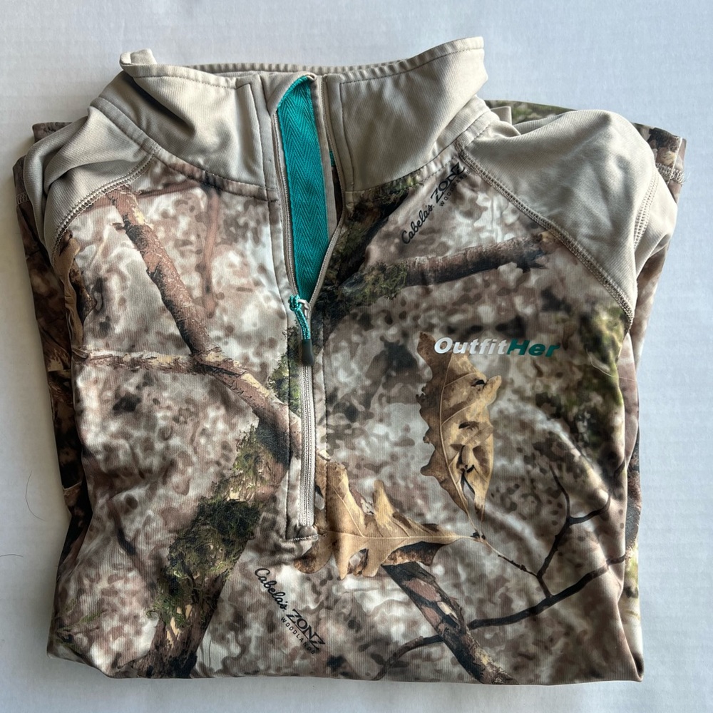 Cabelas outfit her quarter zip camo